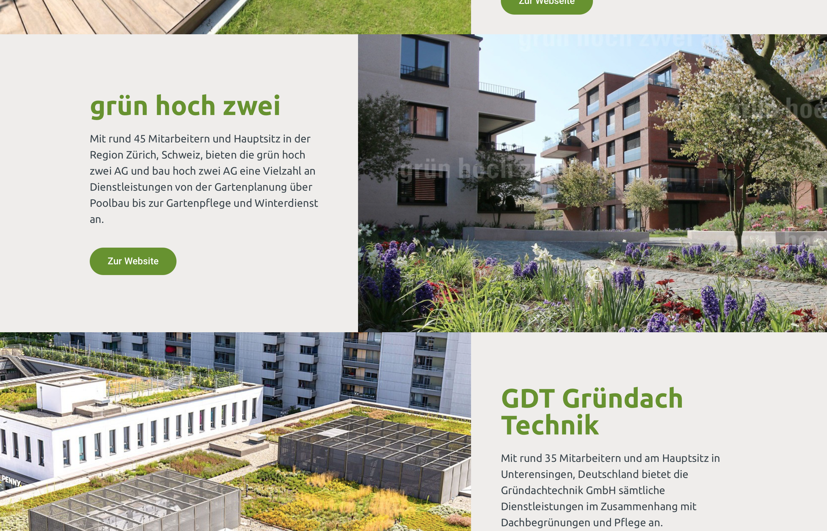 Screenshot Webseite GarLa Gruppe vom 9. September 2025